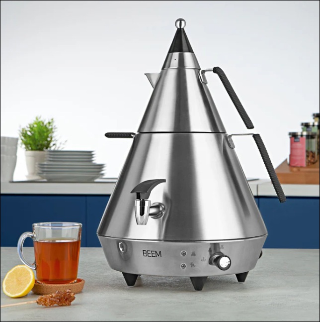 Robuster Gastro Samowar aus Edelstahl