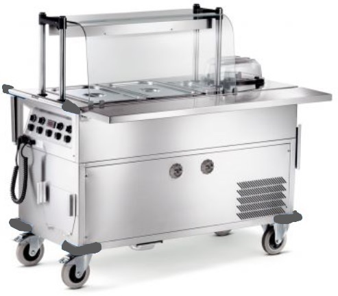 Ausgabeanlage aus Edelstahl für Gastronomie