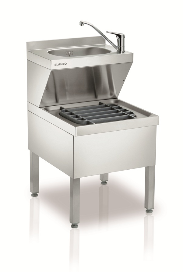 Hygienische Gastro Spüle aus Edelstahl